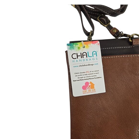 NWT Chala Sunflower Crossbody Phone Bag Brown Vegan Leather RFID Travel Purse - Picture 9 of 11